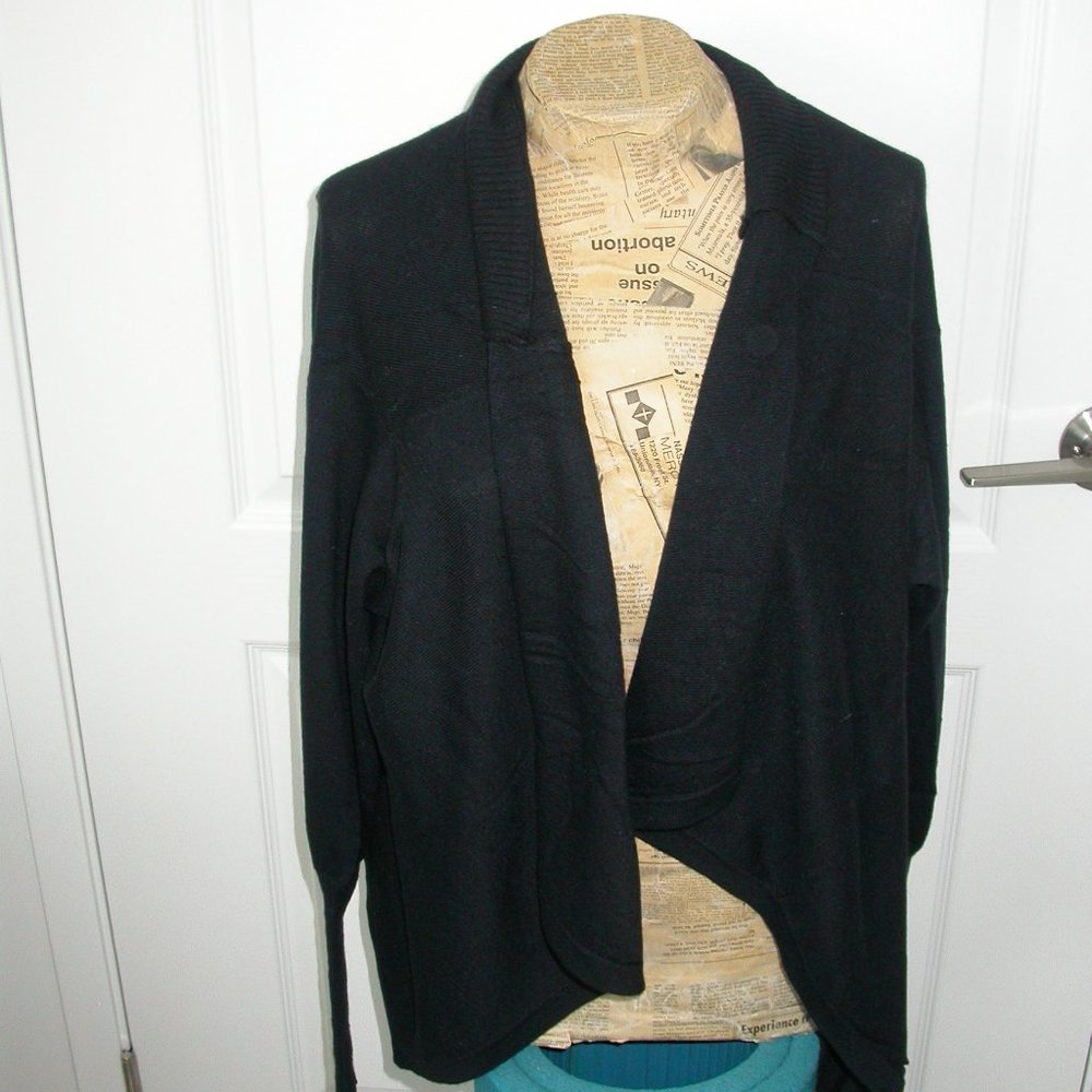 Black Soft Draped Cropped Sweater